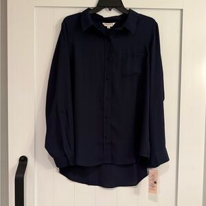 Nanette Lepore Deep Blue Button Down Shirt
